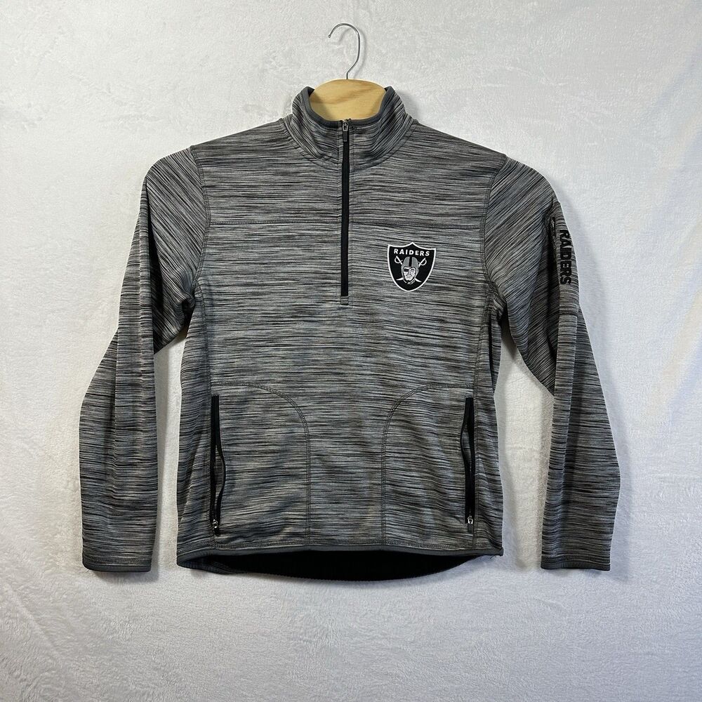 Oakland Raiders Half Zip Pullover Jacket Size Medium G III Sports By Carl‎ Banks